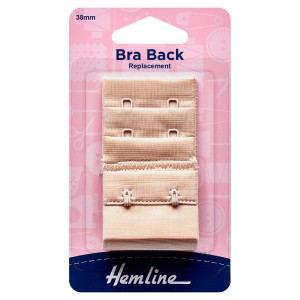 Hemline Bra Back Replacement 38mm - Nude 2 Hook
