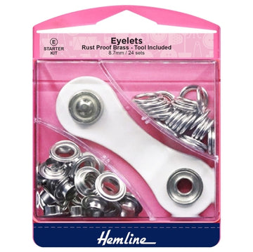 Hemline Eyelets Starter Set 8.7mm - Nickel