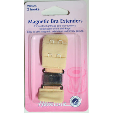 Hemline Magnetic Bra Extenders 28mm 2 Hooks Nude