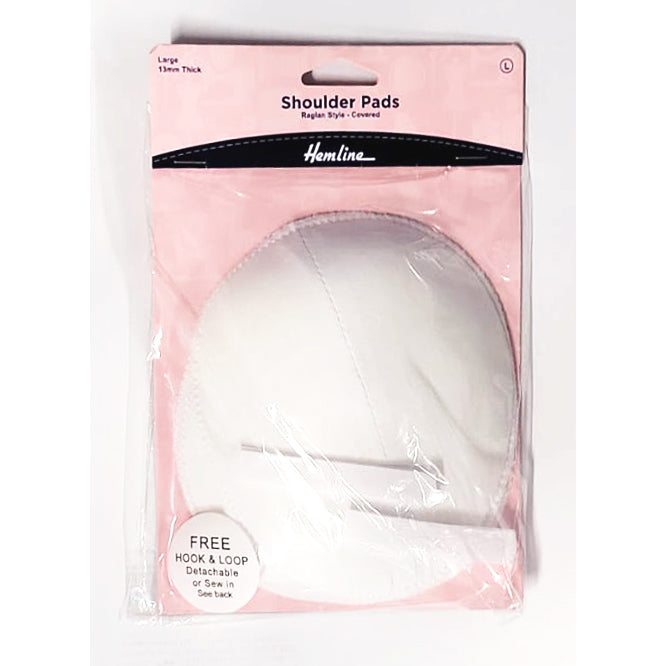 Hemline Shoulder Pads Layered Designer Raglan Large White 13mm Thick