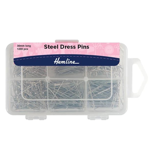 Hemline Steel Dress Pins 30mm 1200pc