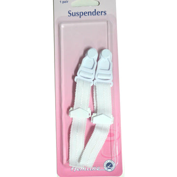 Hemline Suspenders White 15 x 170mm