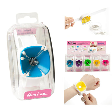 Hemline Wrist Pinny on Slapband Magnetic Pin Cushion Wristband