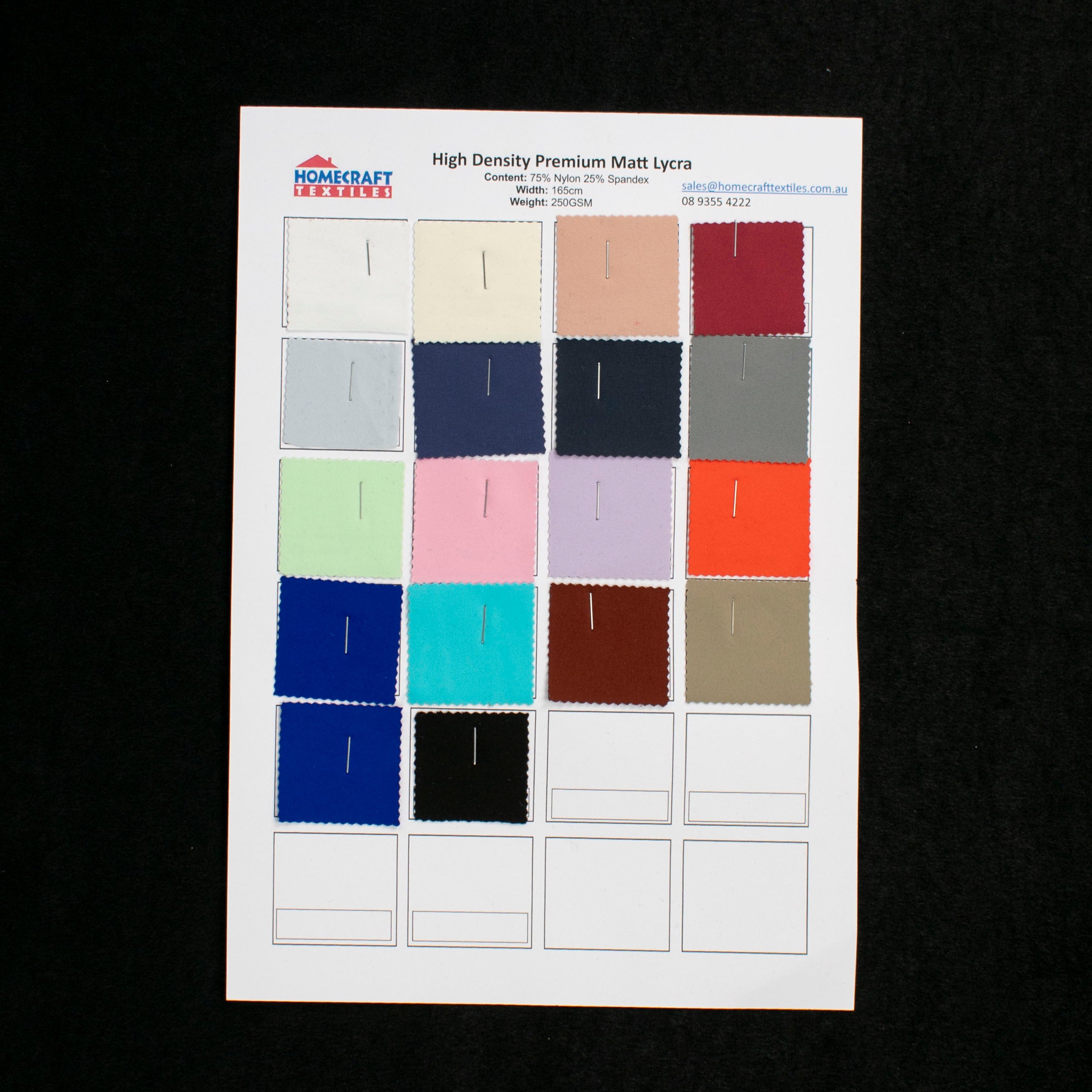 High Density Premium Matt Lycra Sample Book