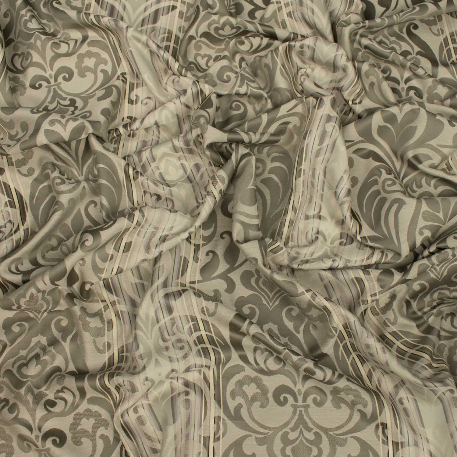 Hippo by Zepel - Curtaining/Upholstery Sateen Stripe Vintage Floral Jacquard