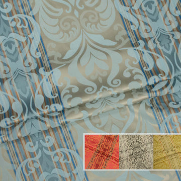 Hippo by Zepel - Curtaining/Upholstery Sateen Stripe Vintage Floral Jacquard