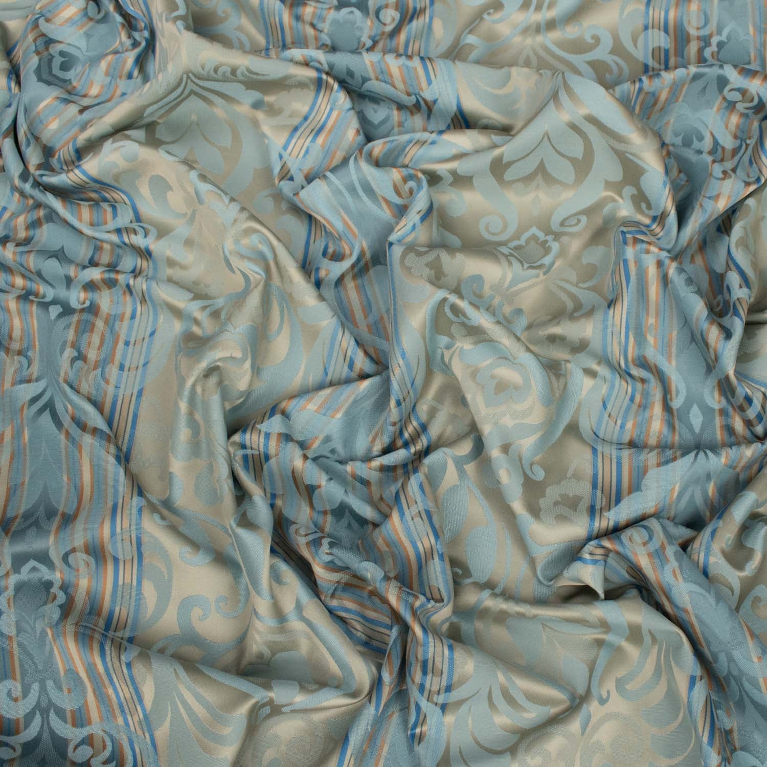 Hippo by Zepel - Curtaining/Upholstery Sateen Stripe Vintage Floral Jacquard