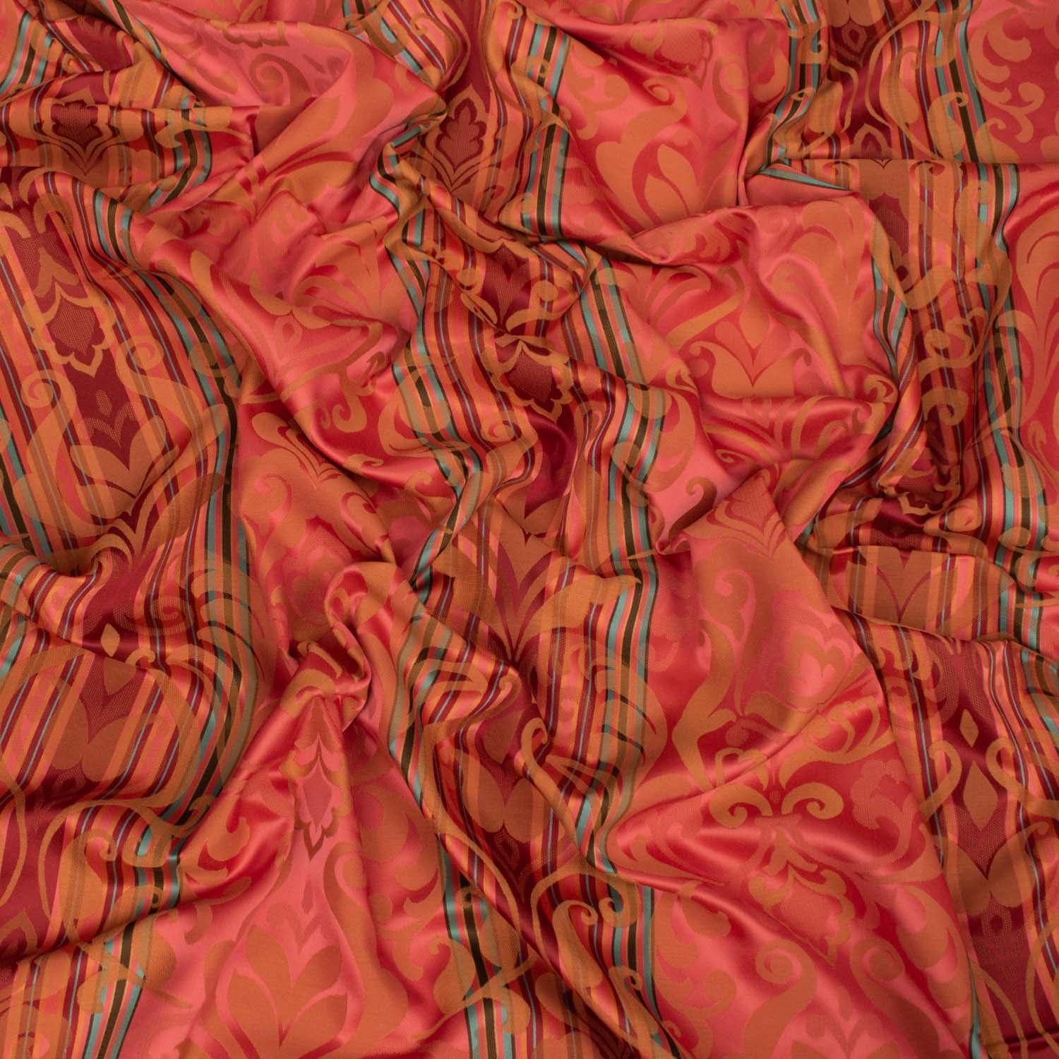 Hippo by Zepel - Curtaining/Upholstery Sateen Stripe Vintage Floral Jacquard