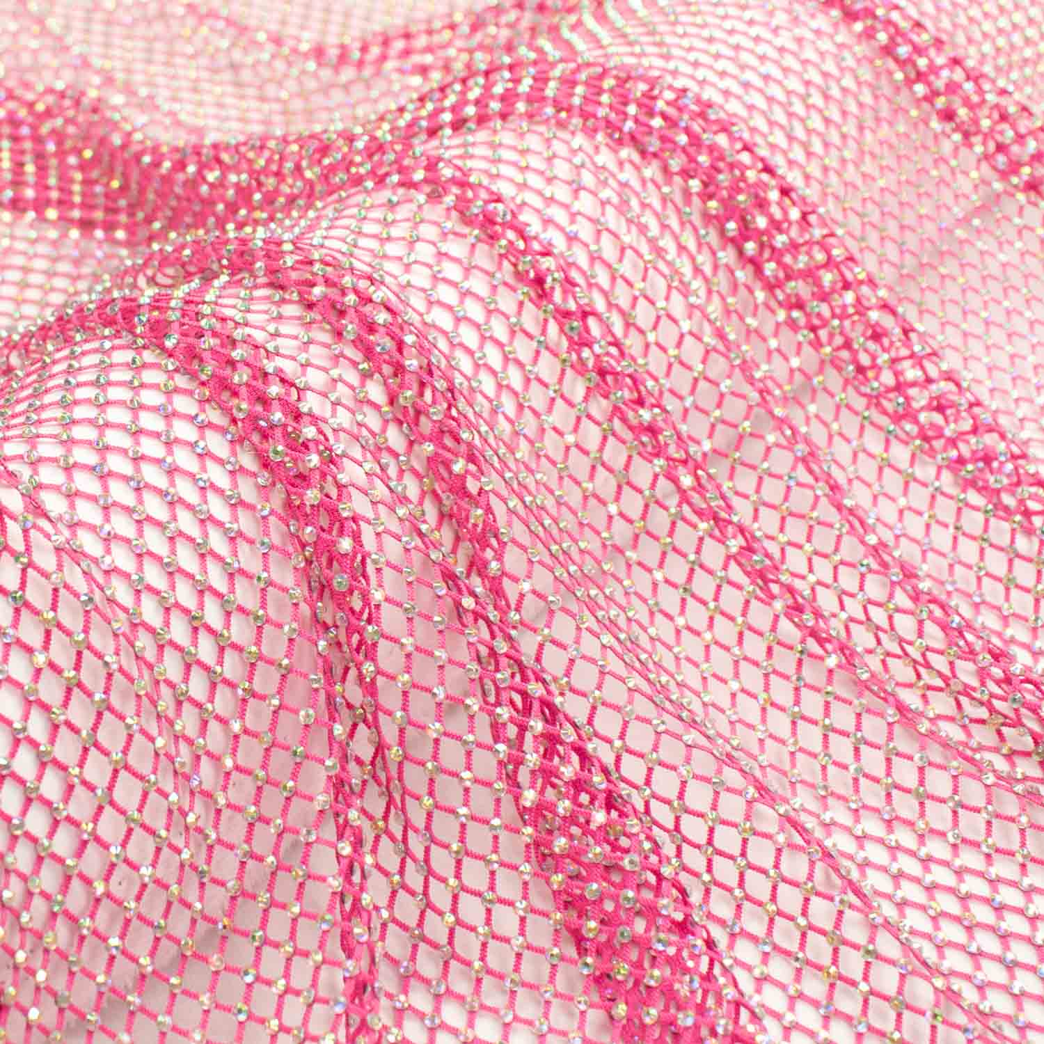 Holographic Diamante/Rhinestone Stretch Mesh