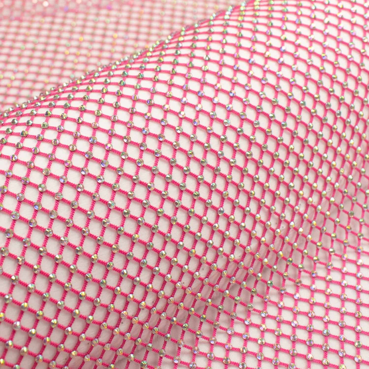 Holographic Diamante/Rhinestone Stretch Mesh