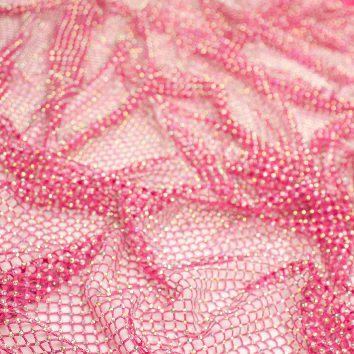 Holographic Diamante/Rhinestone Stretch Mesh