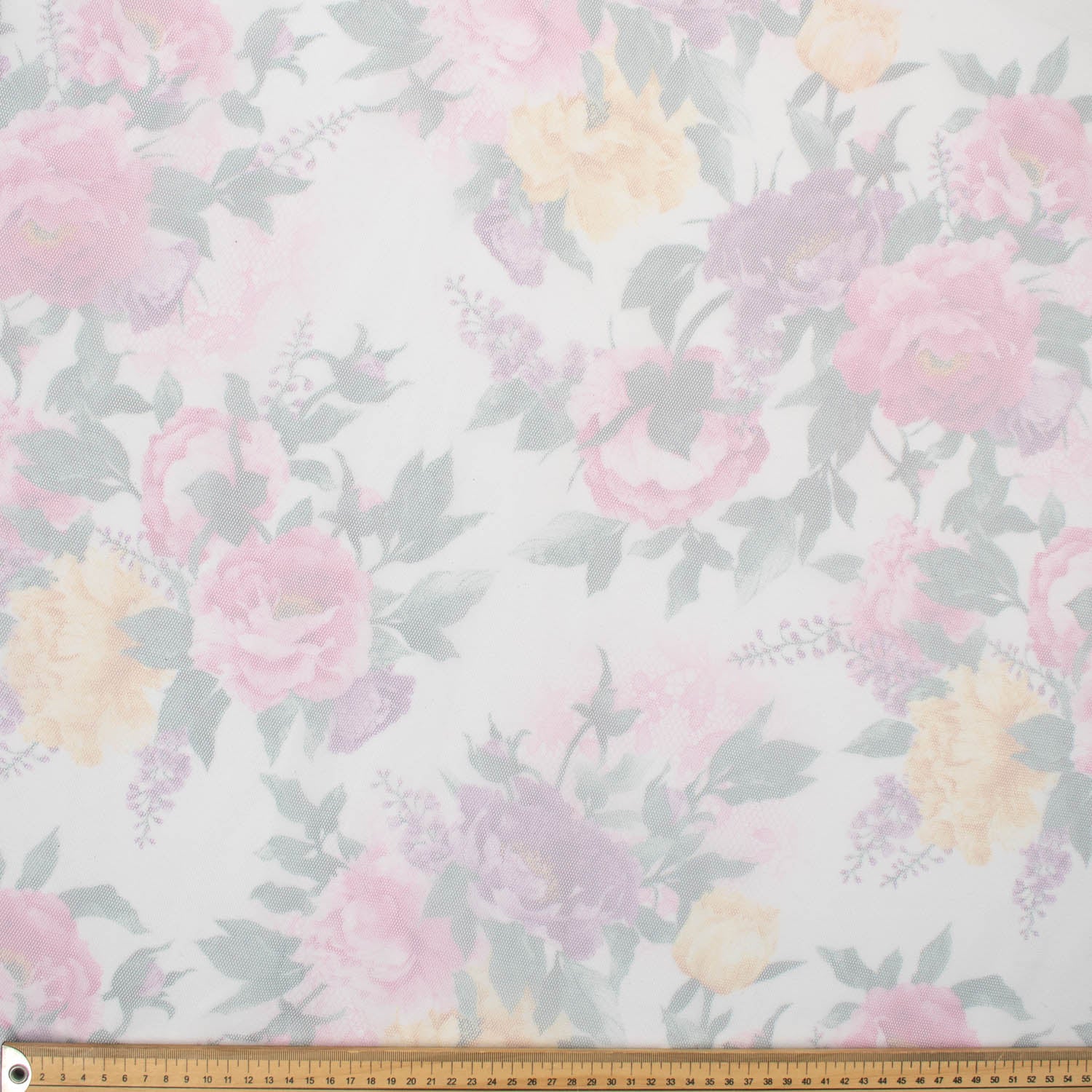 Digital Printed Fine Soft English Tulle Hot Pink Rose