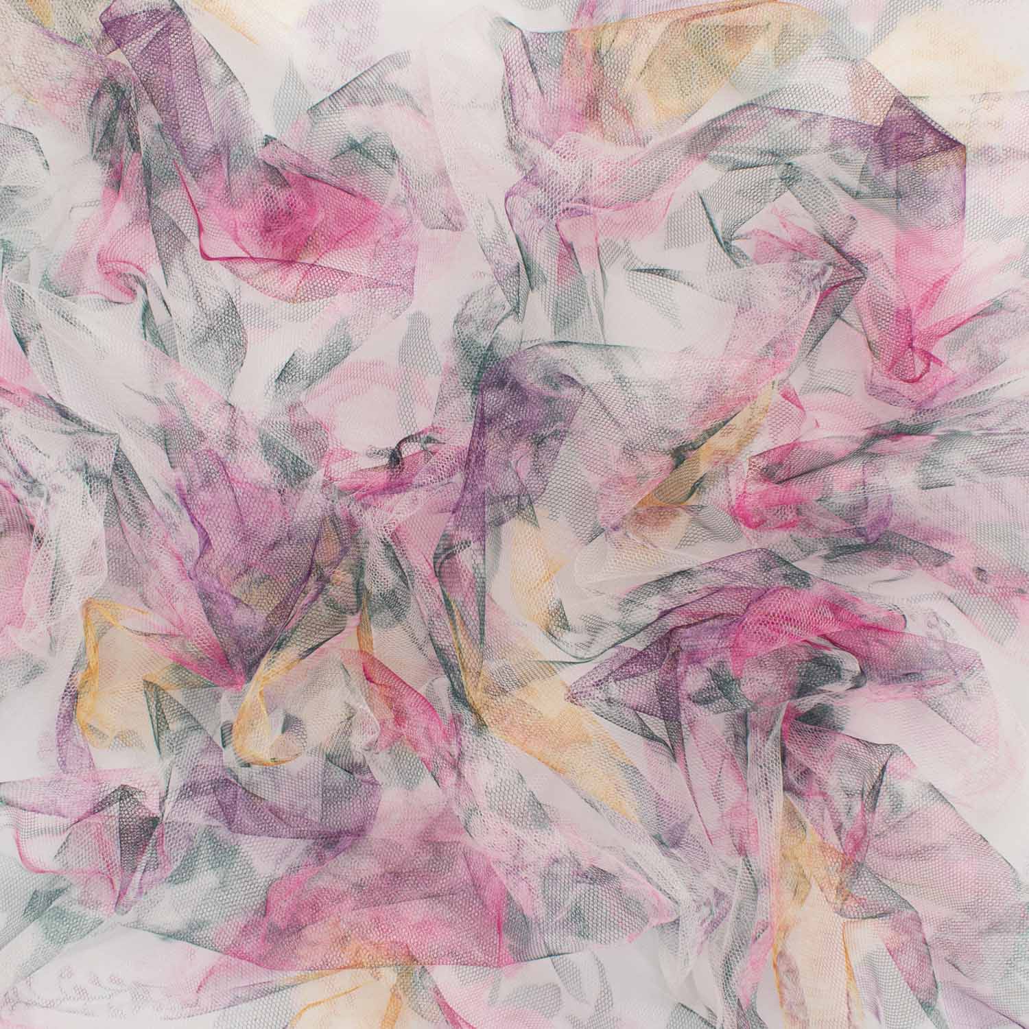 Digital Printed Fine Soft English Tulle Hot Pink Rose