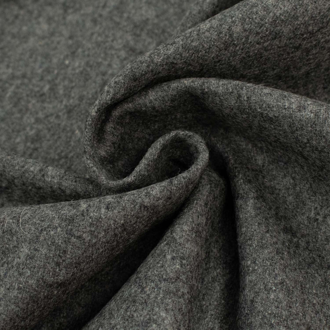 Italian Wool Felt Coating Dark Melange Grey