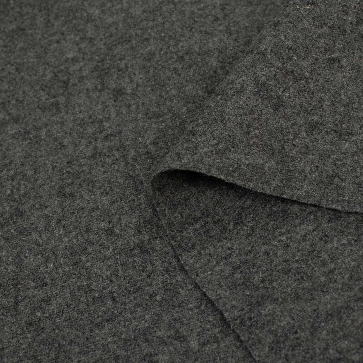 Italian Wool Felt Coating Dark Melange Grey