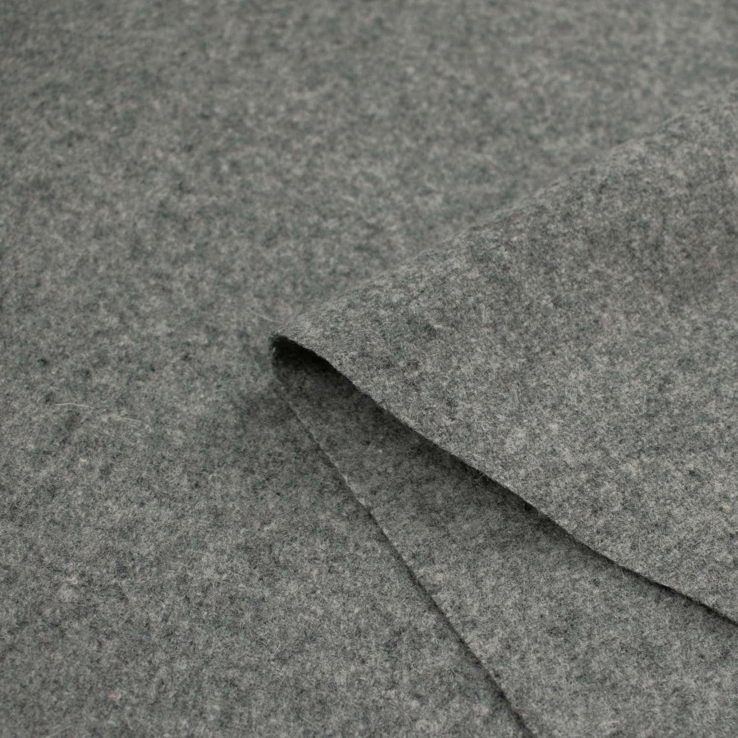 Italian Wool Felt Coating Light Melange Grey