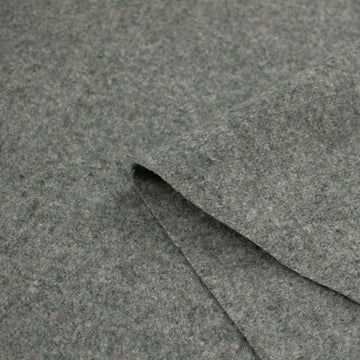 Italian Wool Felt Coating Light Melange Grey