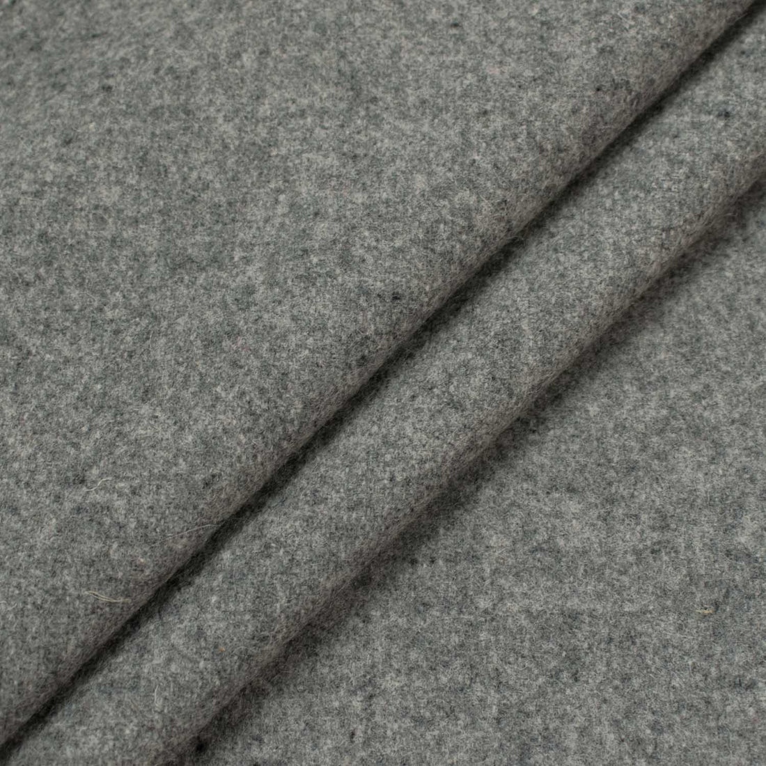 Italian Wool Felt Coating Light Melange Grey