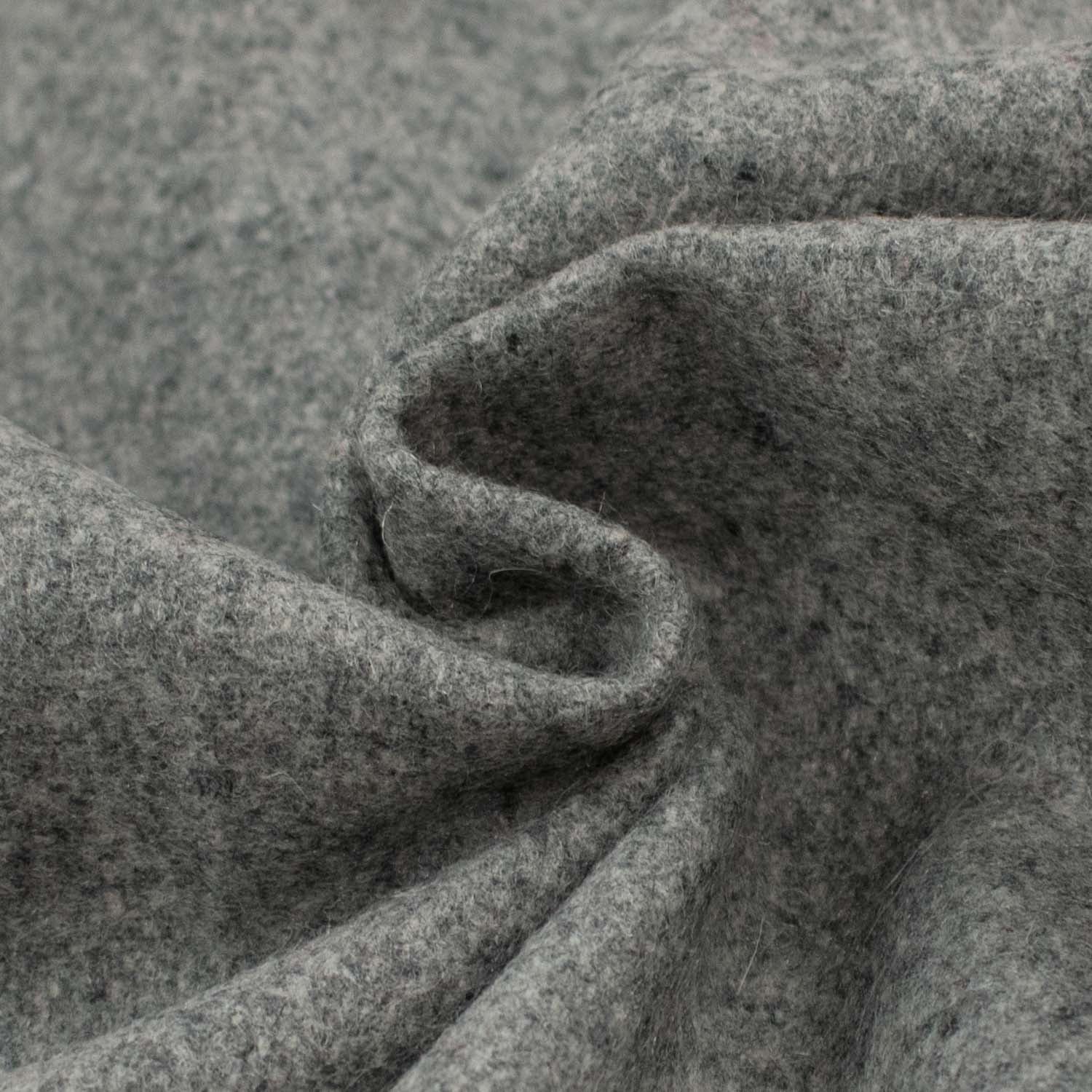 Italian Wool Felt Coating Light Melange Grey