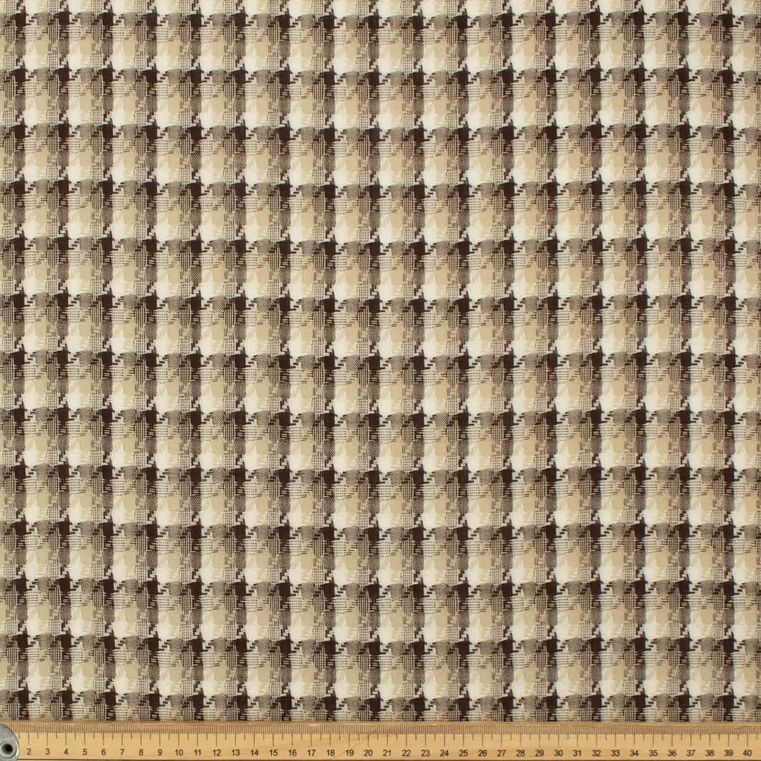 Japanese Loose Weave Brown Houndstooth Check Wool Suiting