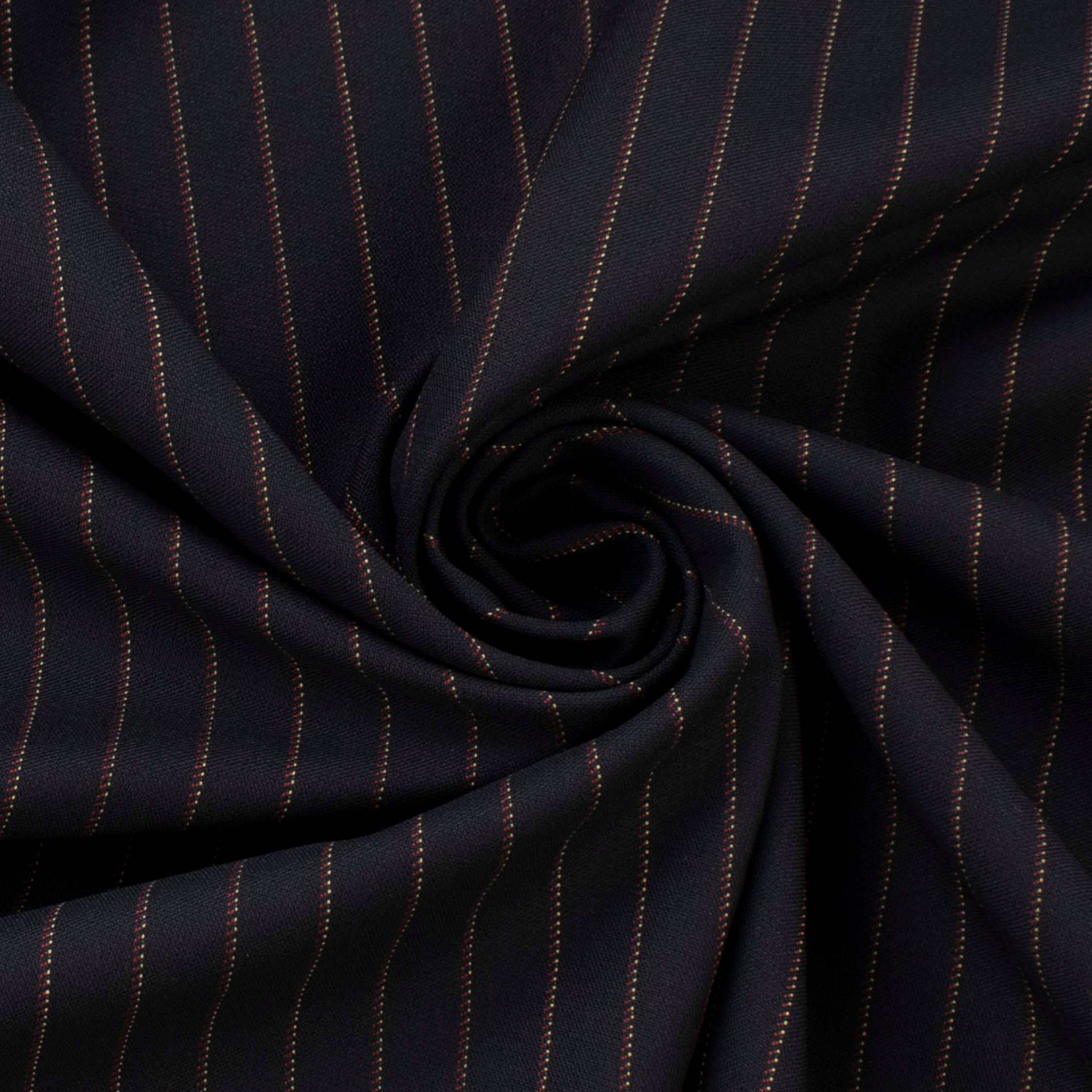 Japanese Nikkei Suiting Red Pinstripe on Black