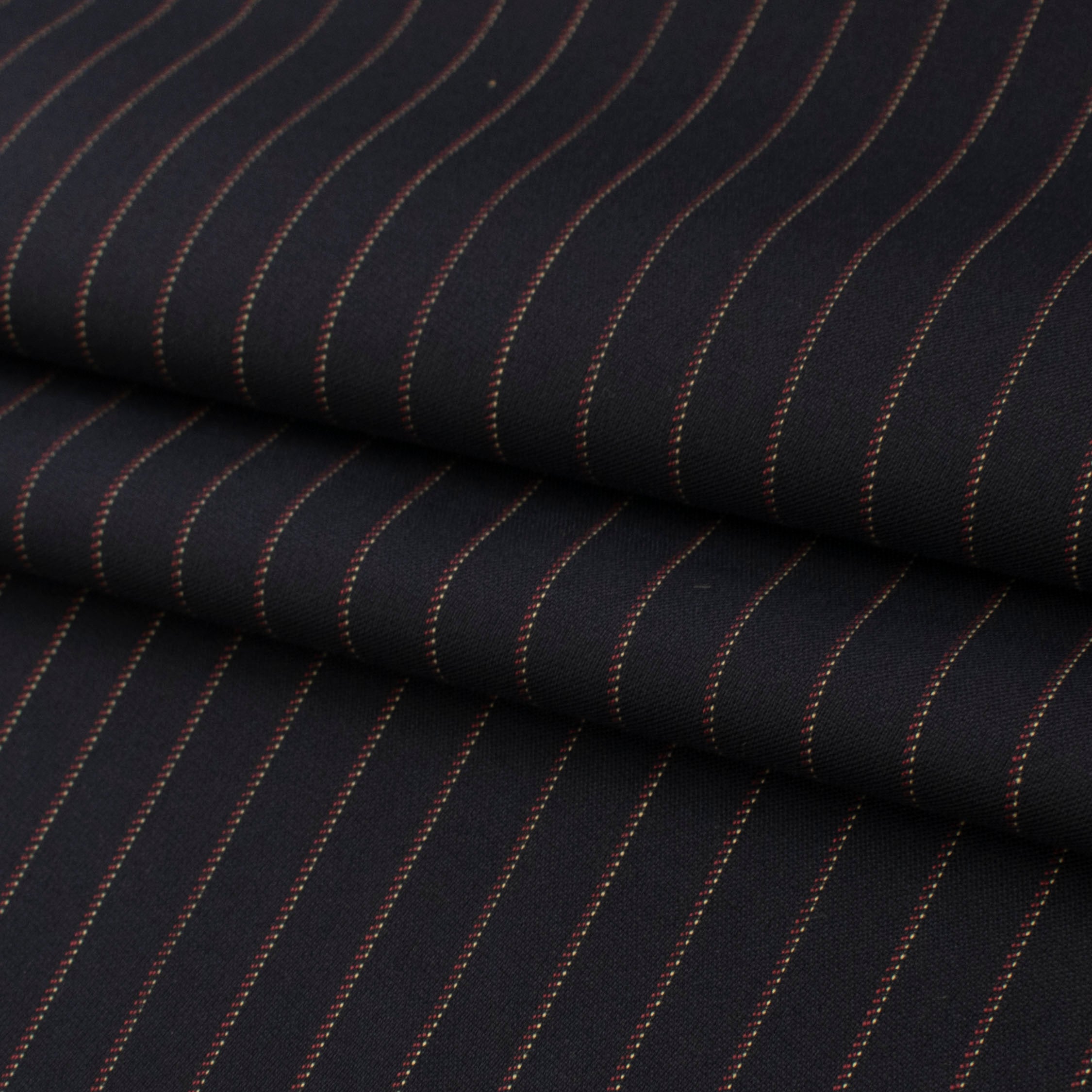 Japanese Nikkei Suiting Red Pinstripe on Black