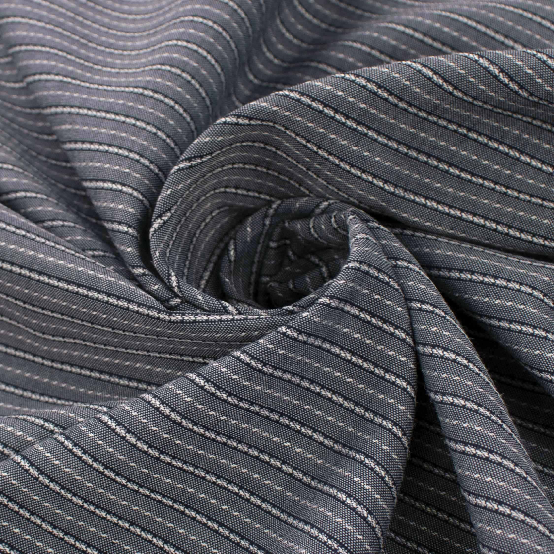 Japanese Nikkei Suiting - Navy Pinstripe