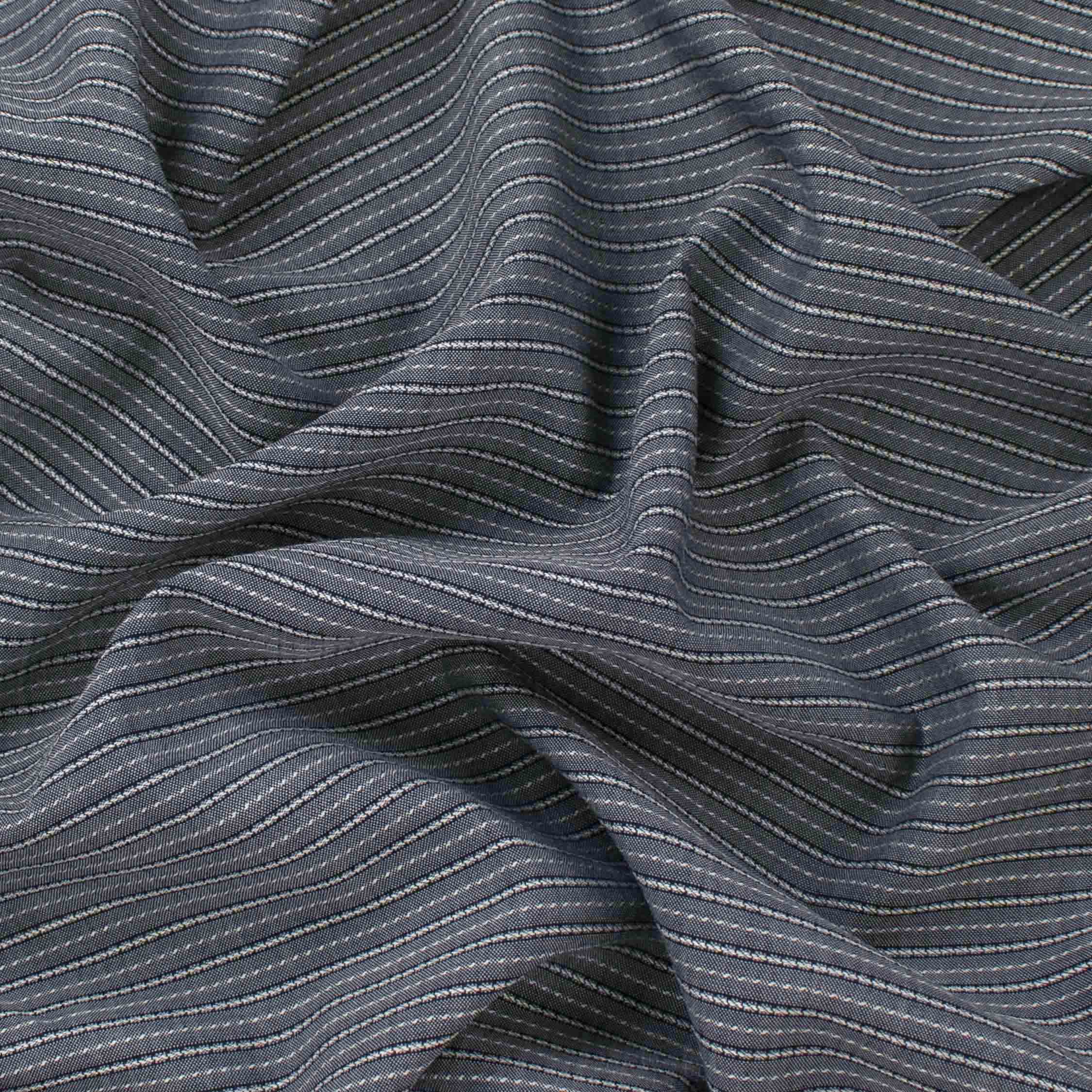 Japanese Nikkei Suiting - Navy Pinstripe