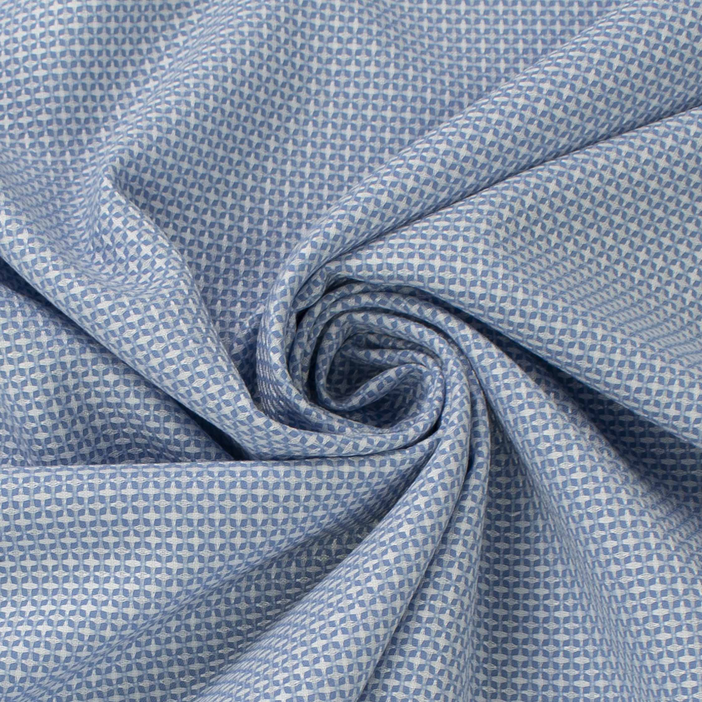 Japanese Nikkei Suiting - Blue Micro Dot Jacquard