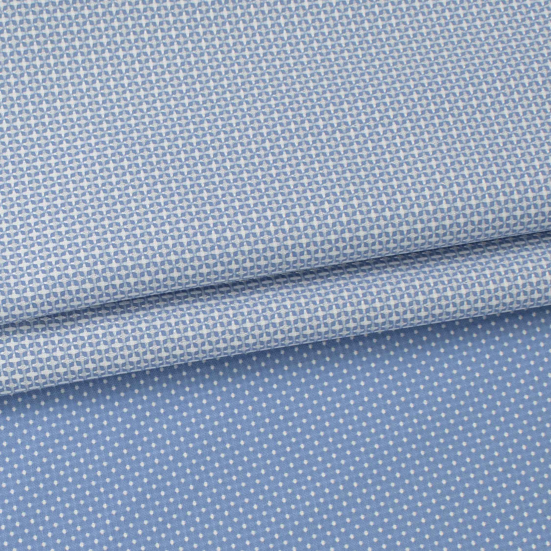 Japanese Nikkei Suiting - Blue Micro Dot Jacquard