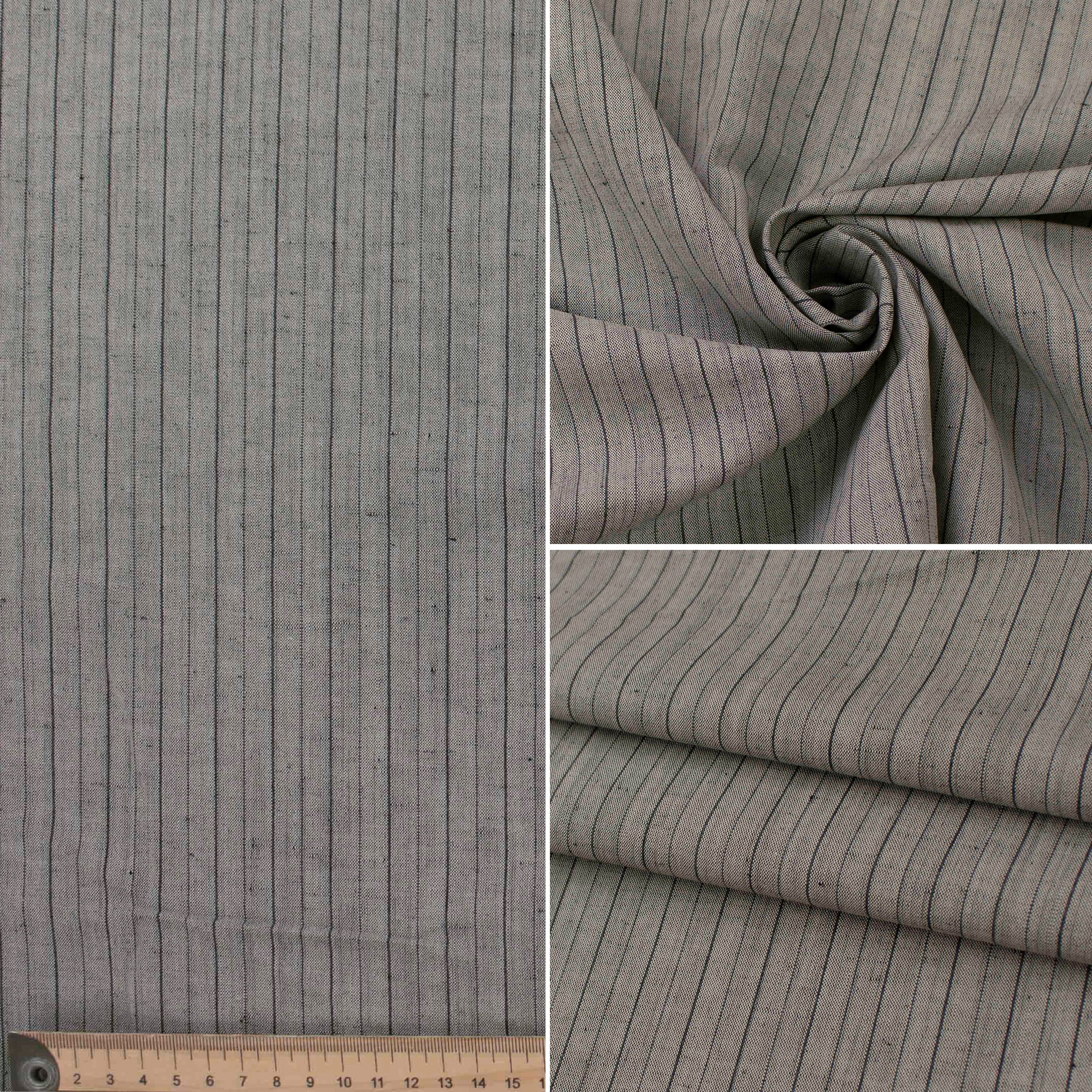 Japanese Linen Blend Grey Pinstripe Suiting