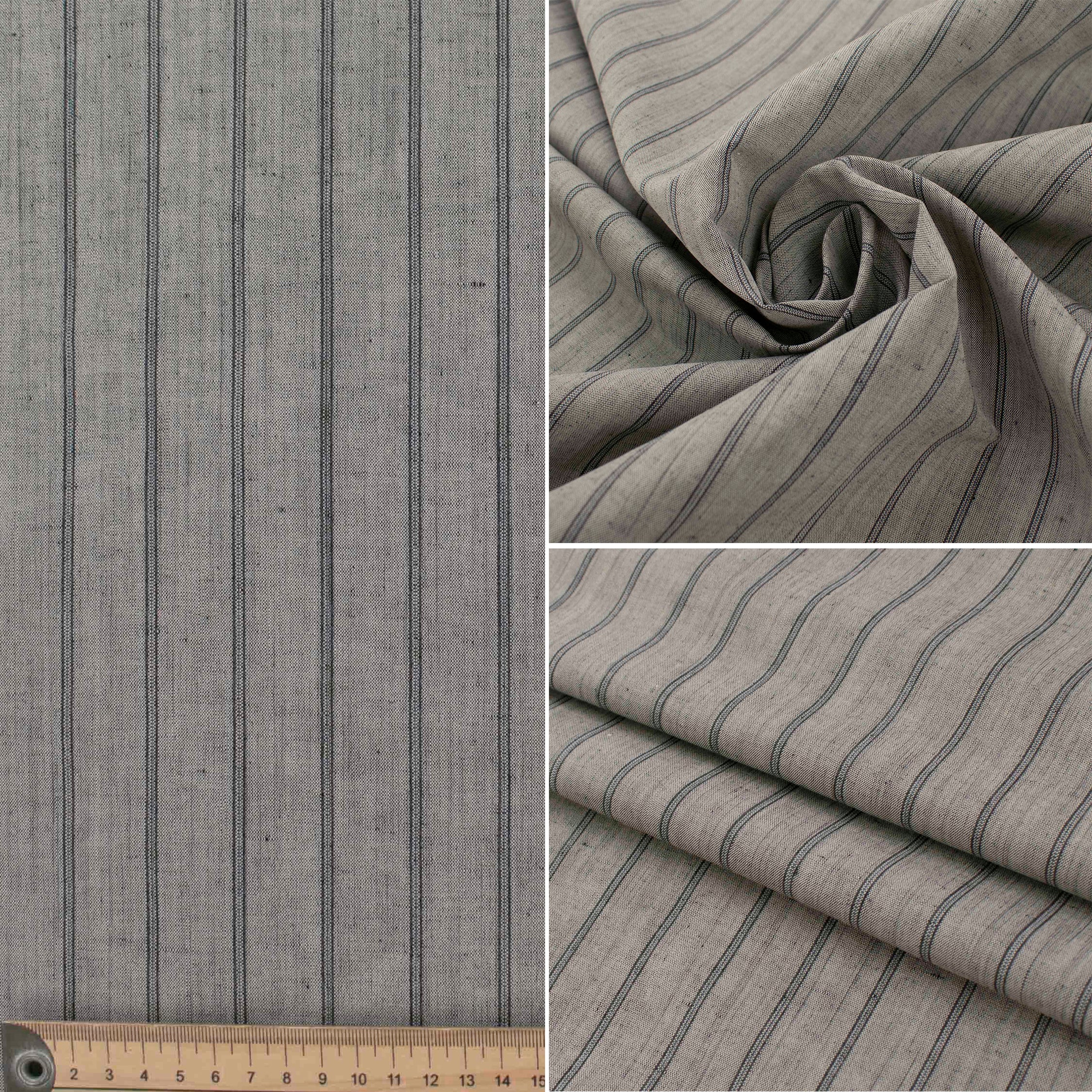 Japanese Linen Blend Grey Pinstripe Suiting