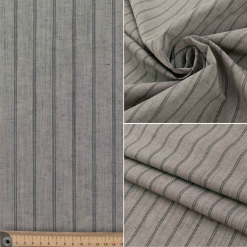 Japanese Linen Blend Grey Pinstripe Suiting