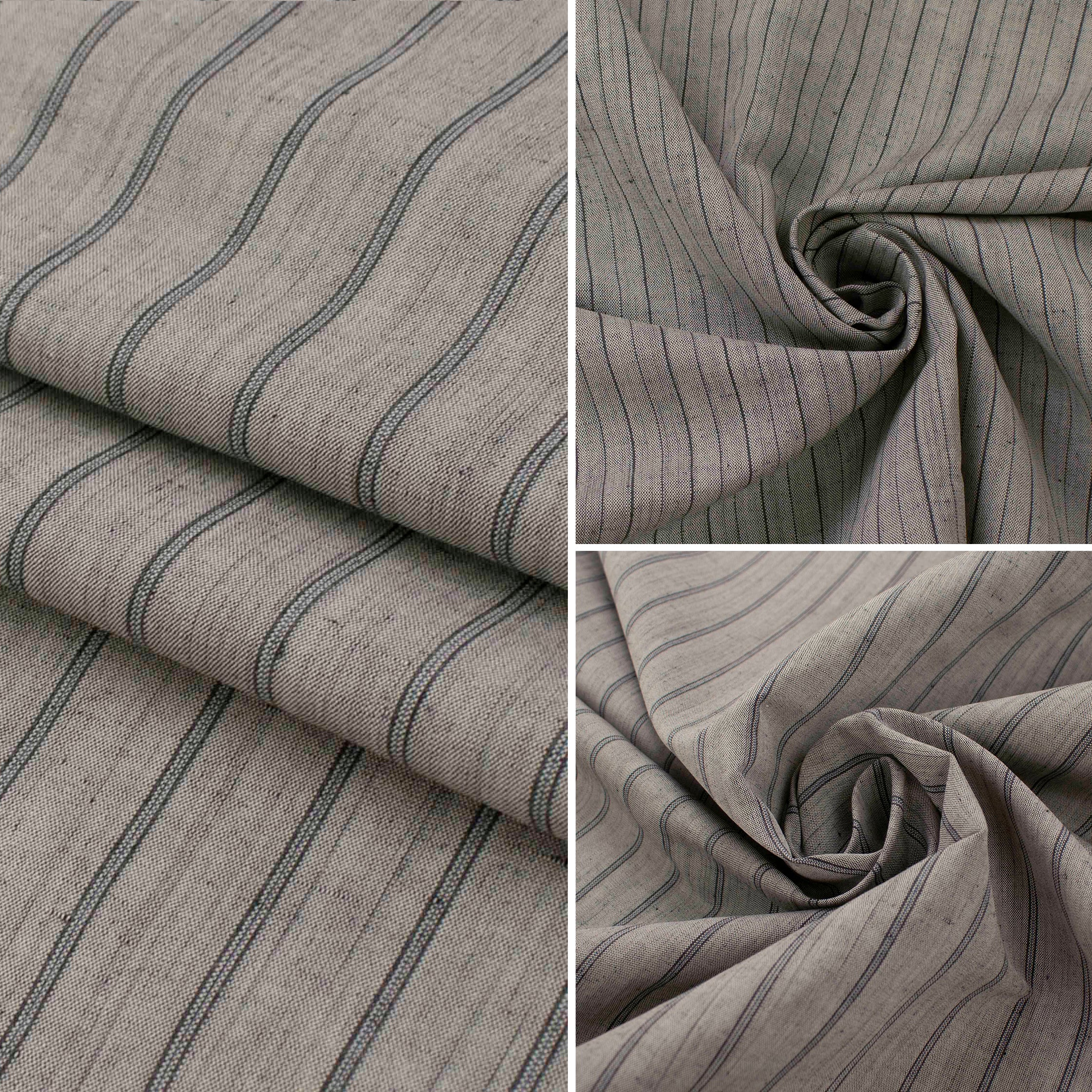 Japanese Linen Blend Grey Pinstripe Suiting