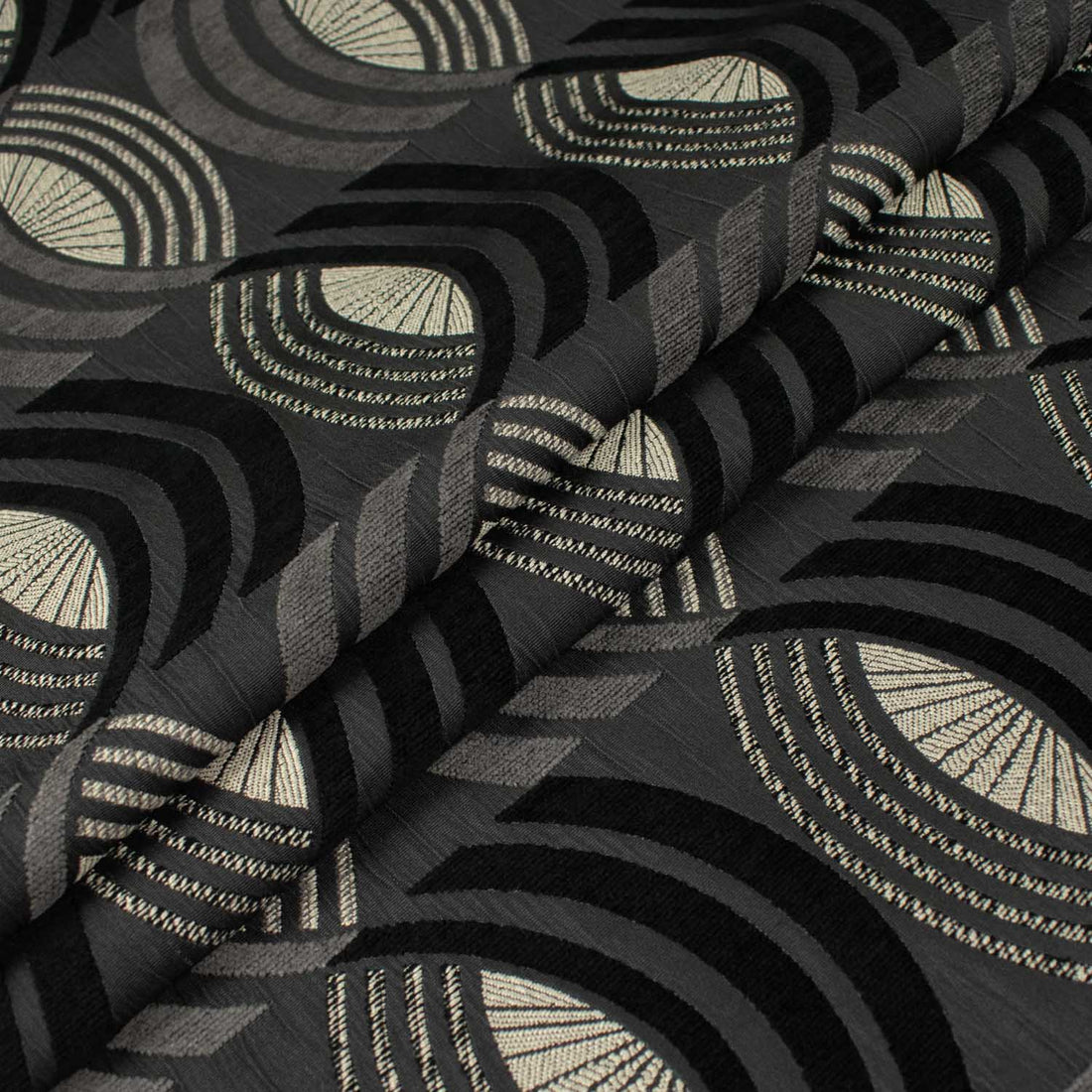 Geometric Chenille Velvet Upholstery/Curtain Fabric Design-Jigsaw