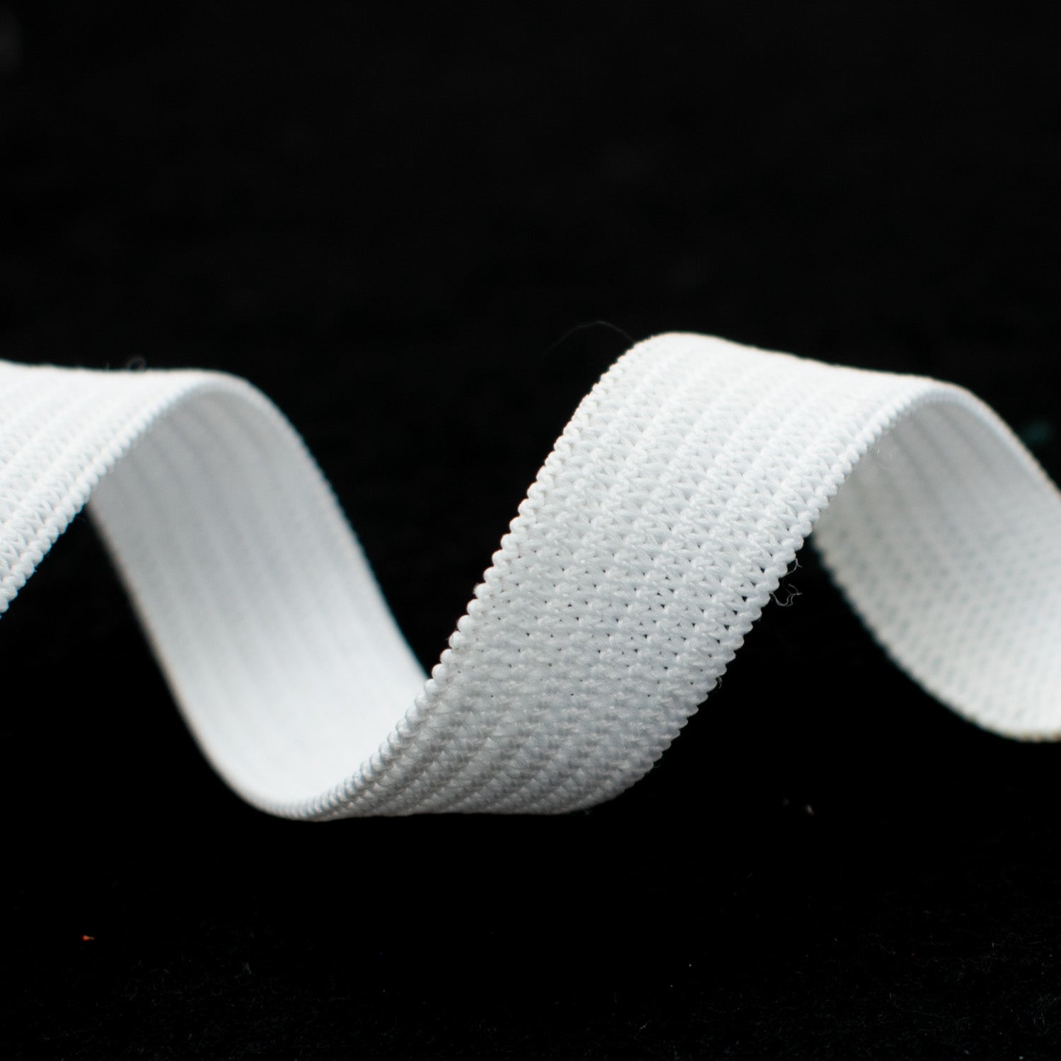 12mm Knitted Elastic White