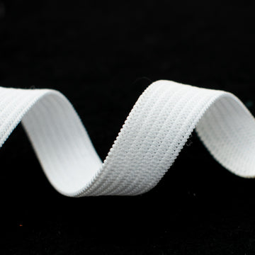 12mm Knitted Elastic White