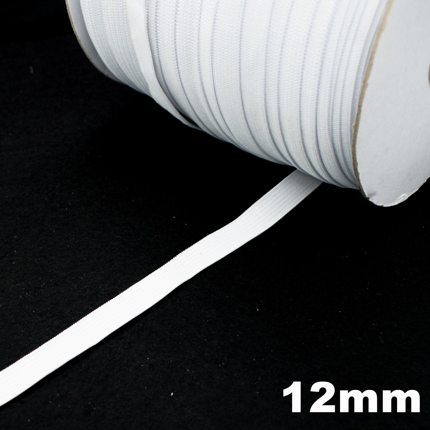 Knitted Elastic Black & White - 30M Roll