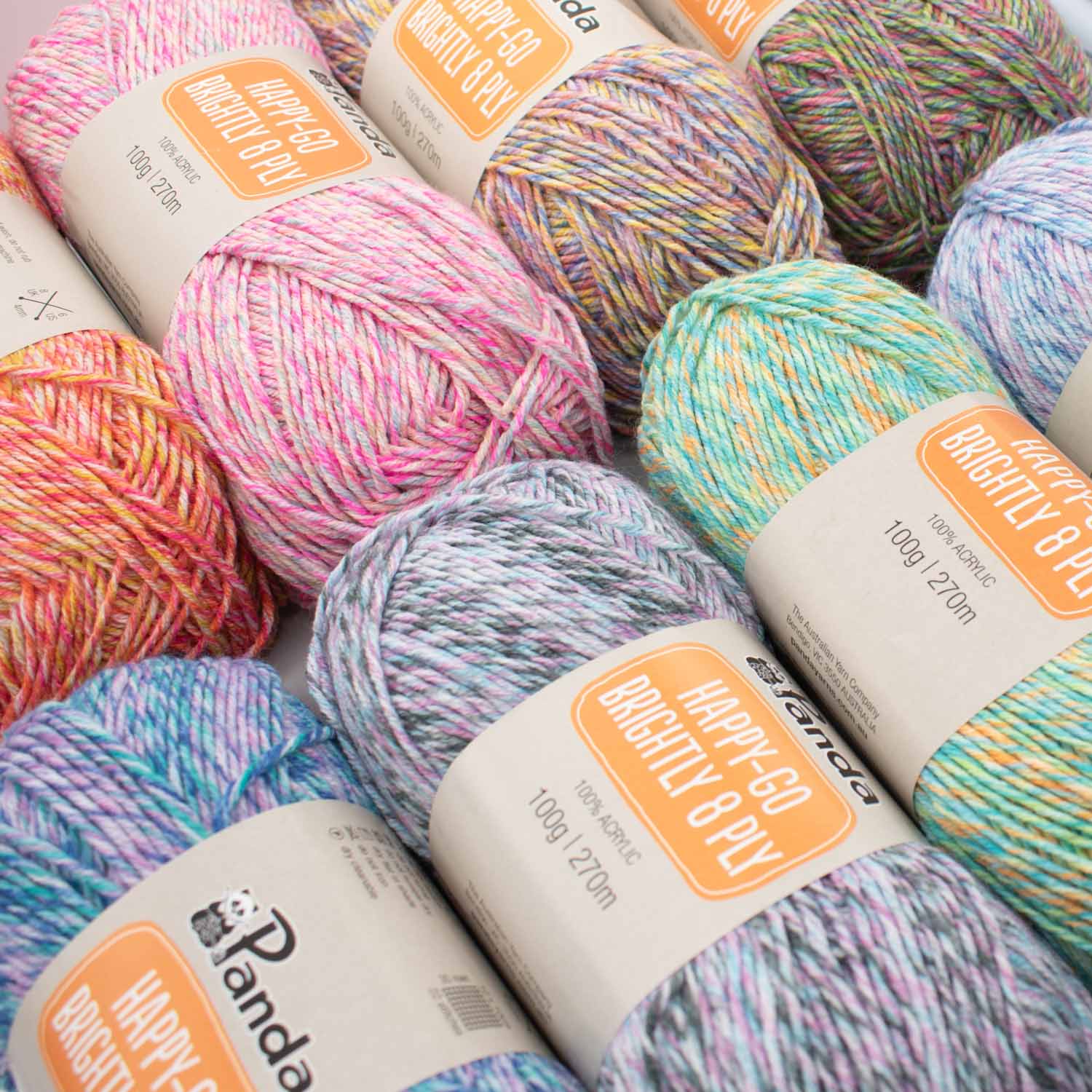 Panda Happy-Go-Brightly 8 Ply Knitting Yarn
