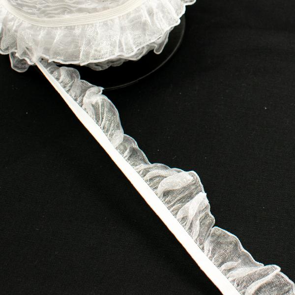 Frilled Organza Elastic Lace Trim 25mm - Design 1