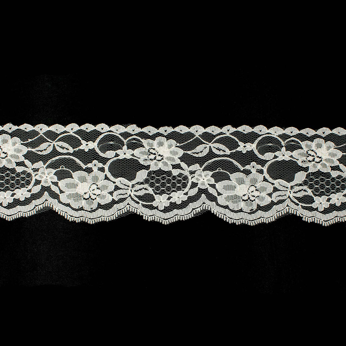 Nylon Lace Trim Design-11 Ivory 70mm