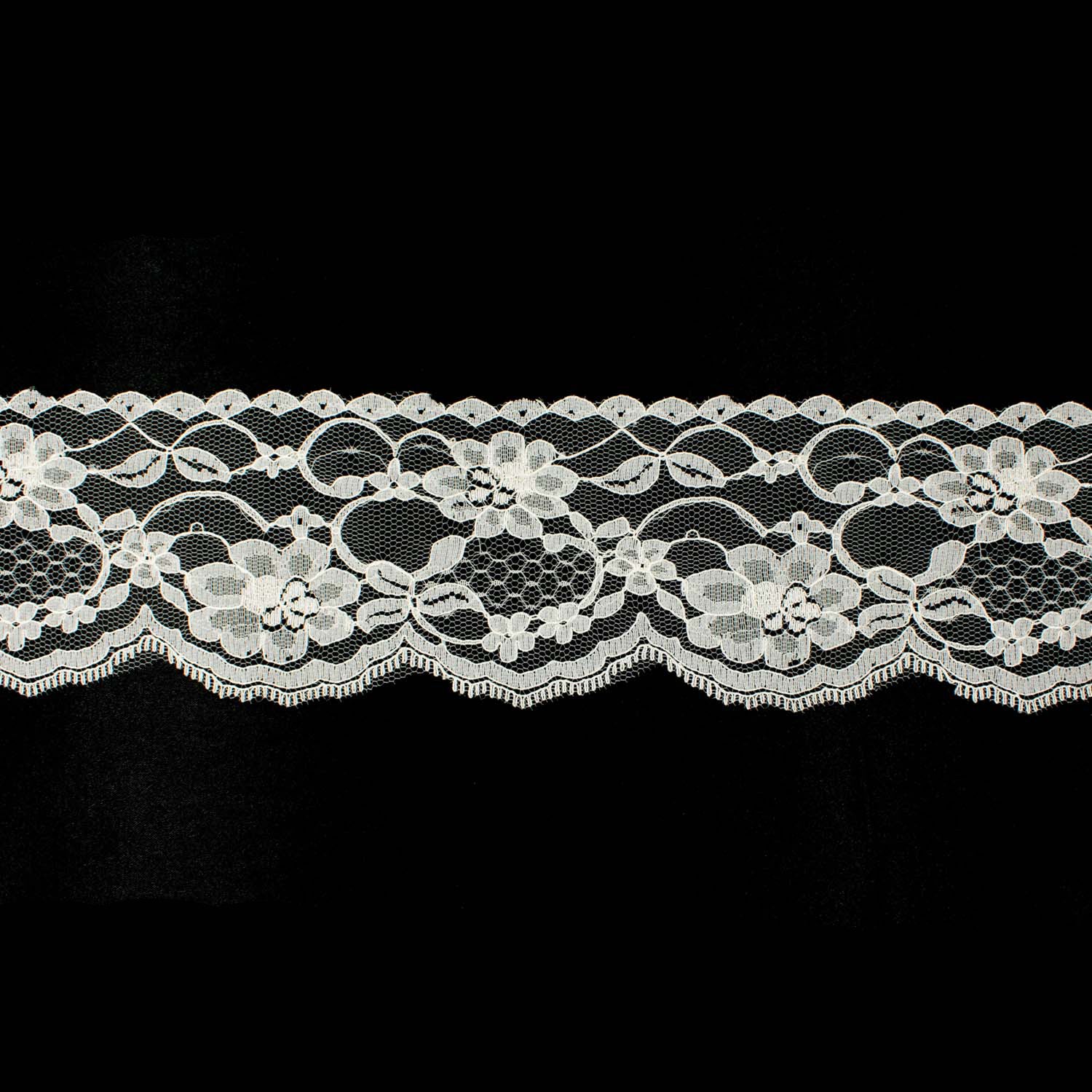 Nylon Lace Trim Design-11 Ivory 70mm