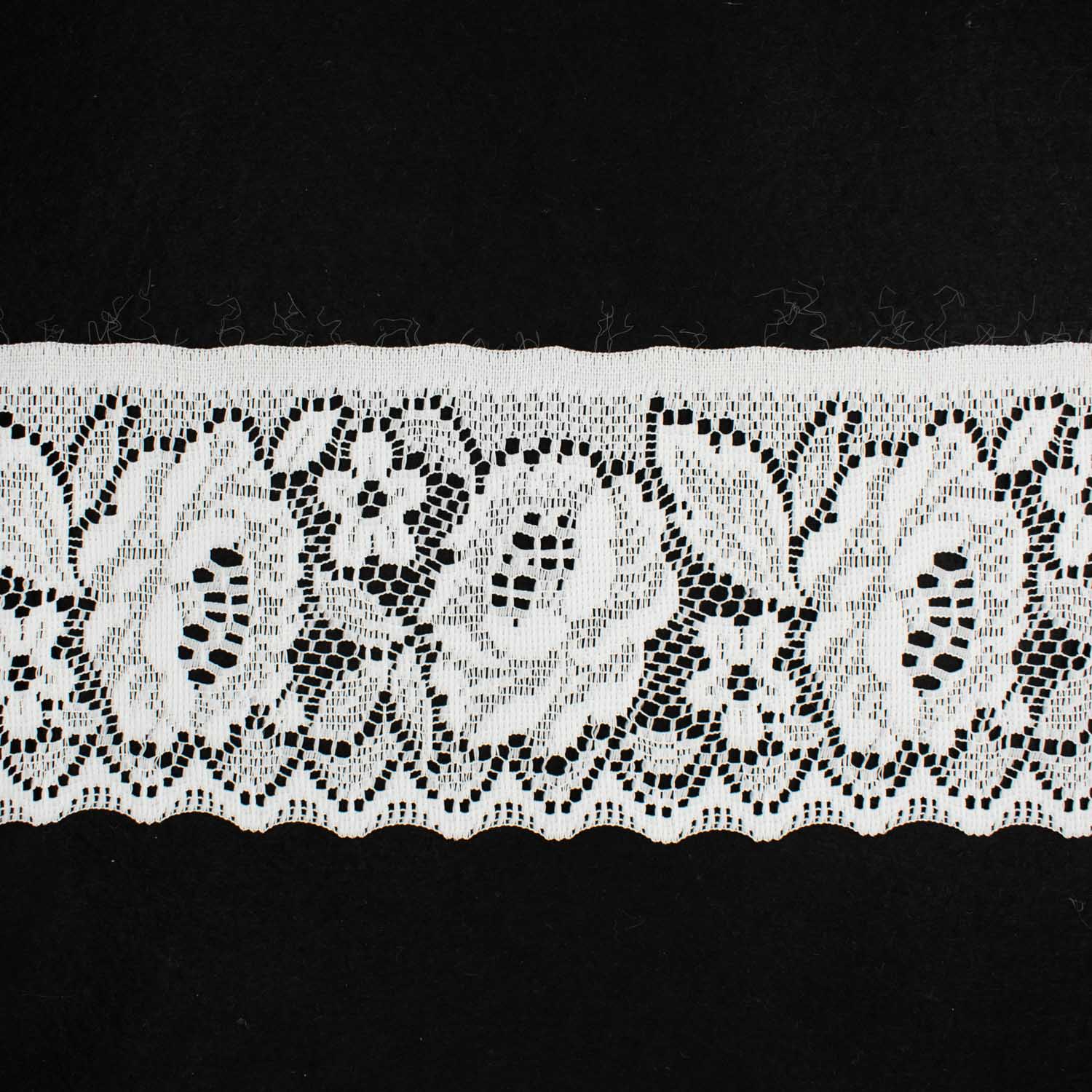 11CM Wide Flower Lace Trim White