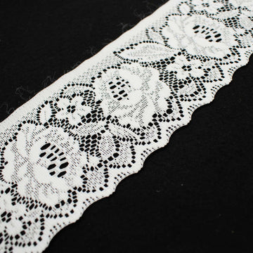 11CM Wide Flower Lace Trim White