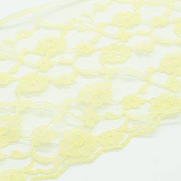 10CM Wide Pale Yellow Floral Nylon Lace Trim