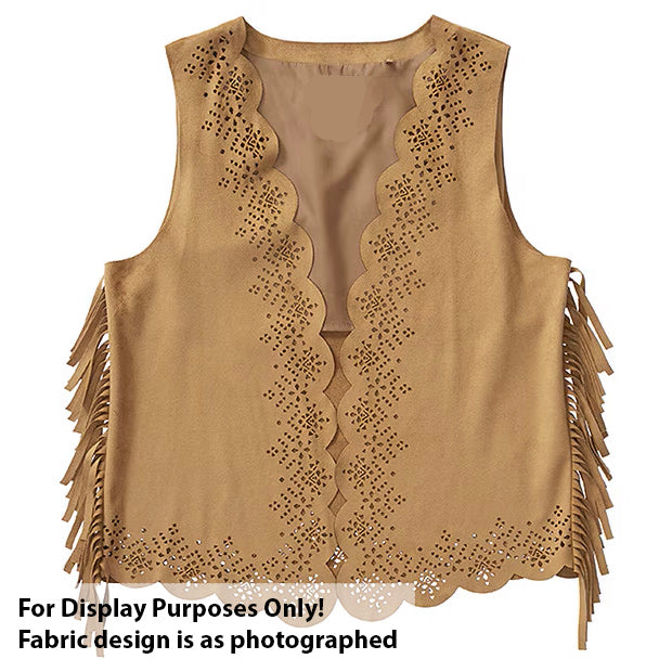 Cherokee Suede Laser Cut Fringe Suede