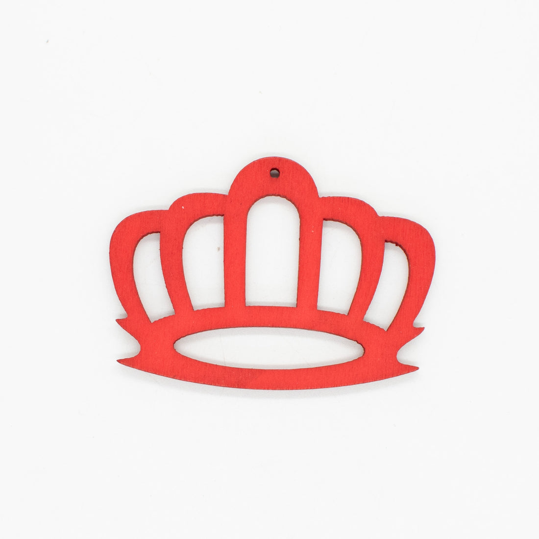 Red Crown Laser Cut Wooden Motif Pendant Charm
