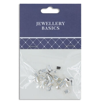 Leather Clasps 10mm Bright Silver 20pcs