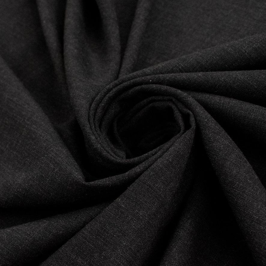 Light Weight Wool Suiting Slight Stretch - Black 150CM