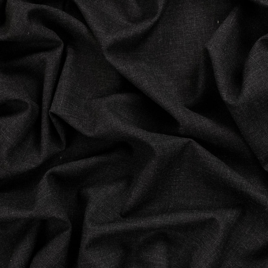 Light Weight Wool Suiting Slight Stretch - Black 150CM